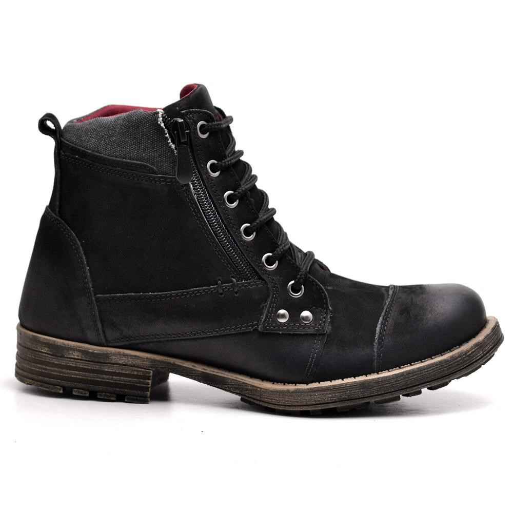 Bottes décontractées en cuir noir pour hommes