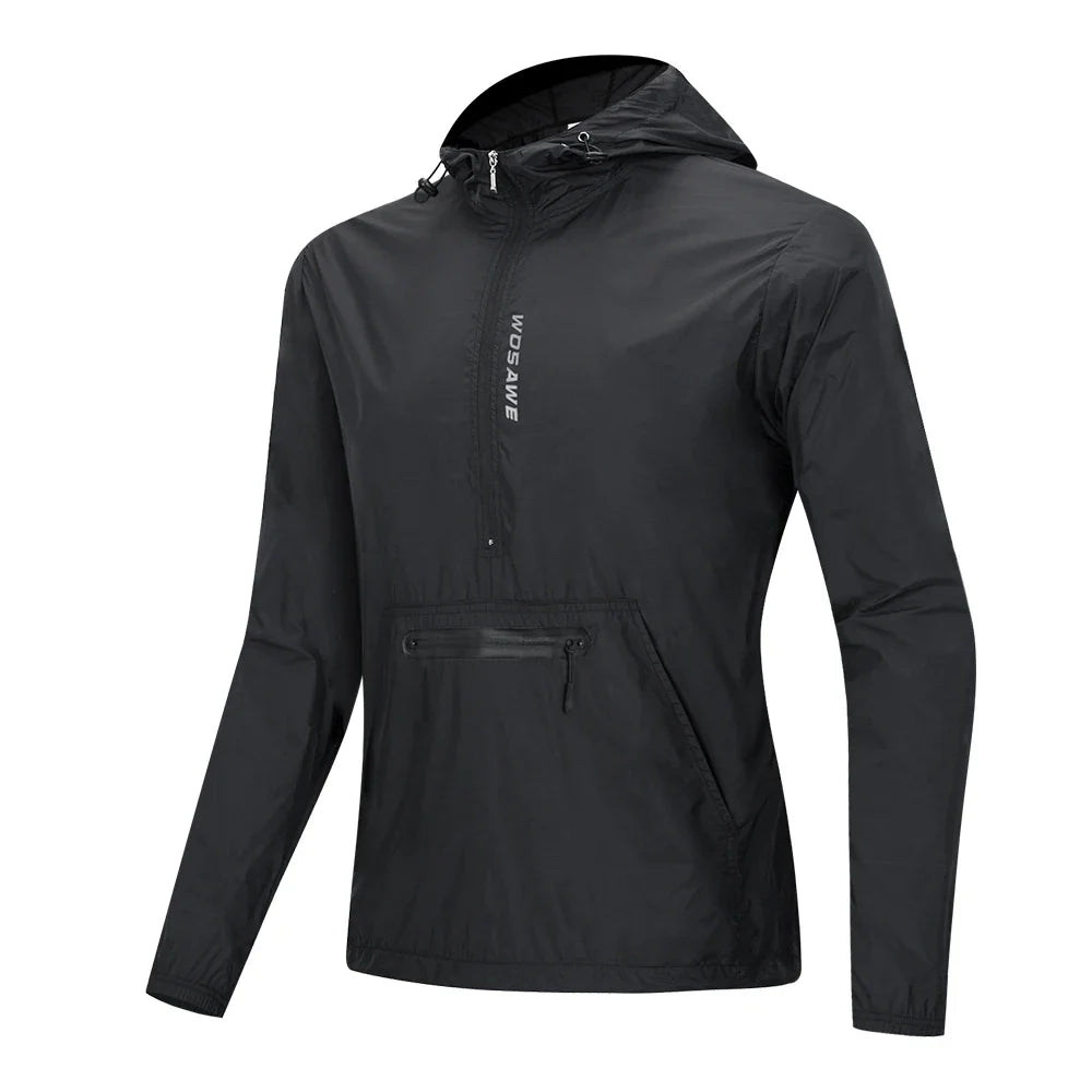Veste coupe-vent à capuche pour homme pour le cyclisme