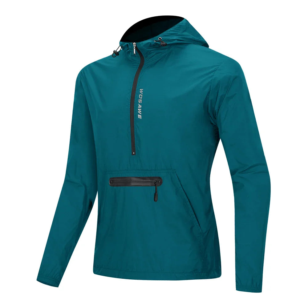 Veste coupe-vent à capuche pour homme pour le cyclisme