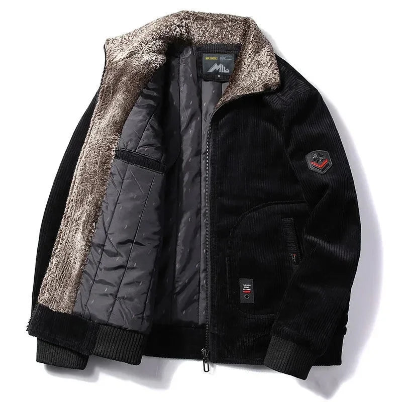 Veste d'hiver en velours thermique pour homme