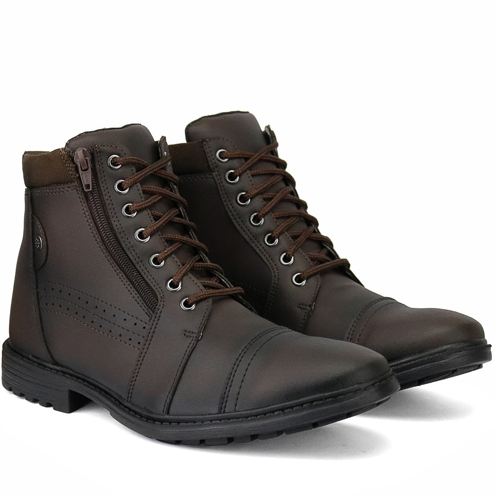 Bottes décontractées mi-mollet couleur café pour homme