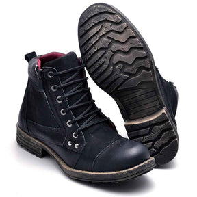 Bottes décontractées en cuir noir pour hommes