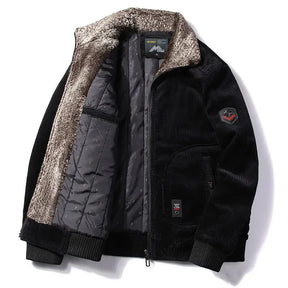 Veste d'hiver en velours thermique pour homme