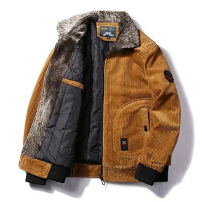 Veste d'hiver en velours thermique pour homme