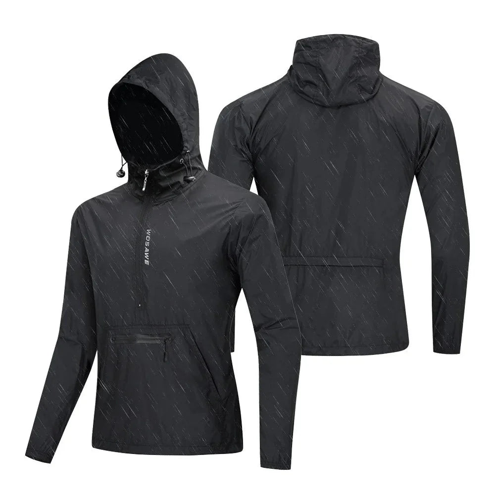 Jaqueta Masculina Corta-Vento com Capuz Ciclismo