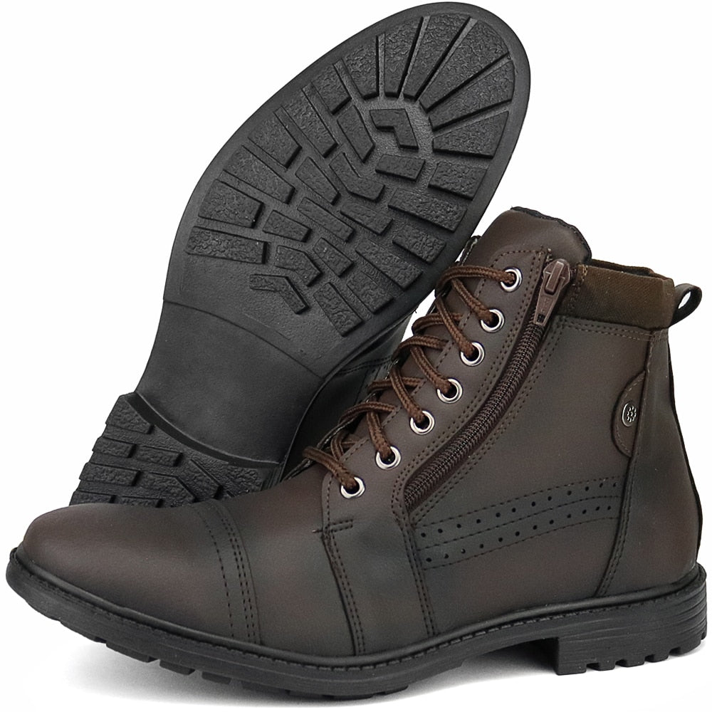 Bottes décontractées mi-mollet couleur café pour homme