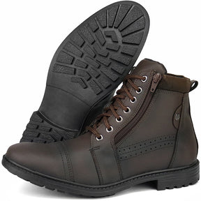 Bottes décontractées mi-mollet couleur café pour homme