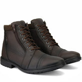 Bottes décontractées mi-mollet couleur café pour homme
