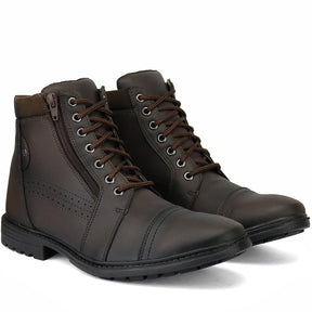 Bottes décontractées mi-mollet couleur café pour homme