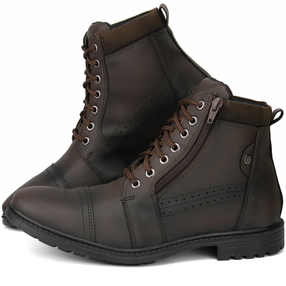 Bottes décontractées mi-mollet couleur café pour homme