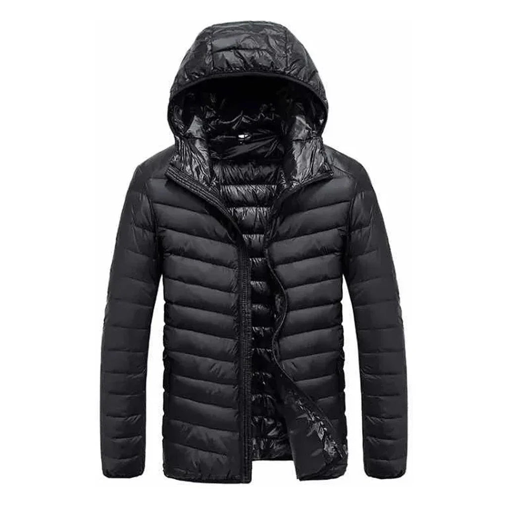 Doudoune imperméable en nylon pour homme avec poches et capuche